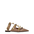 Valentino Garavani Pink Leather Flat Sandals by Valentino Garavani