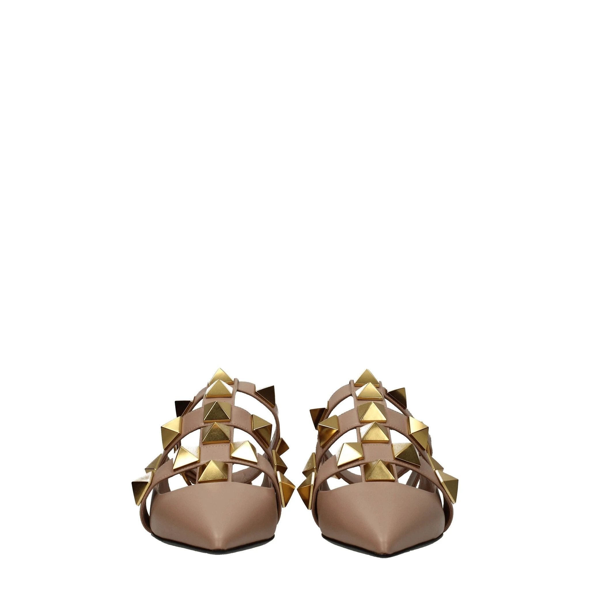 Valentino Garavani Pink Leather Flat Sandals by Valentino Garavani