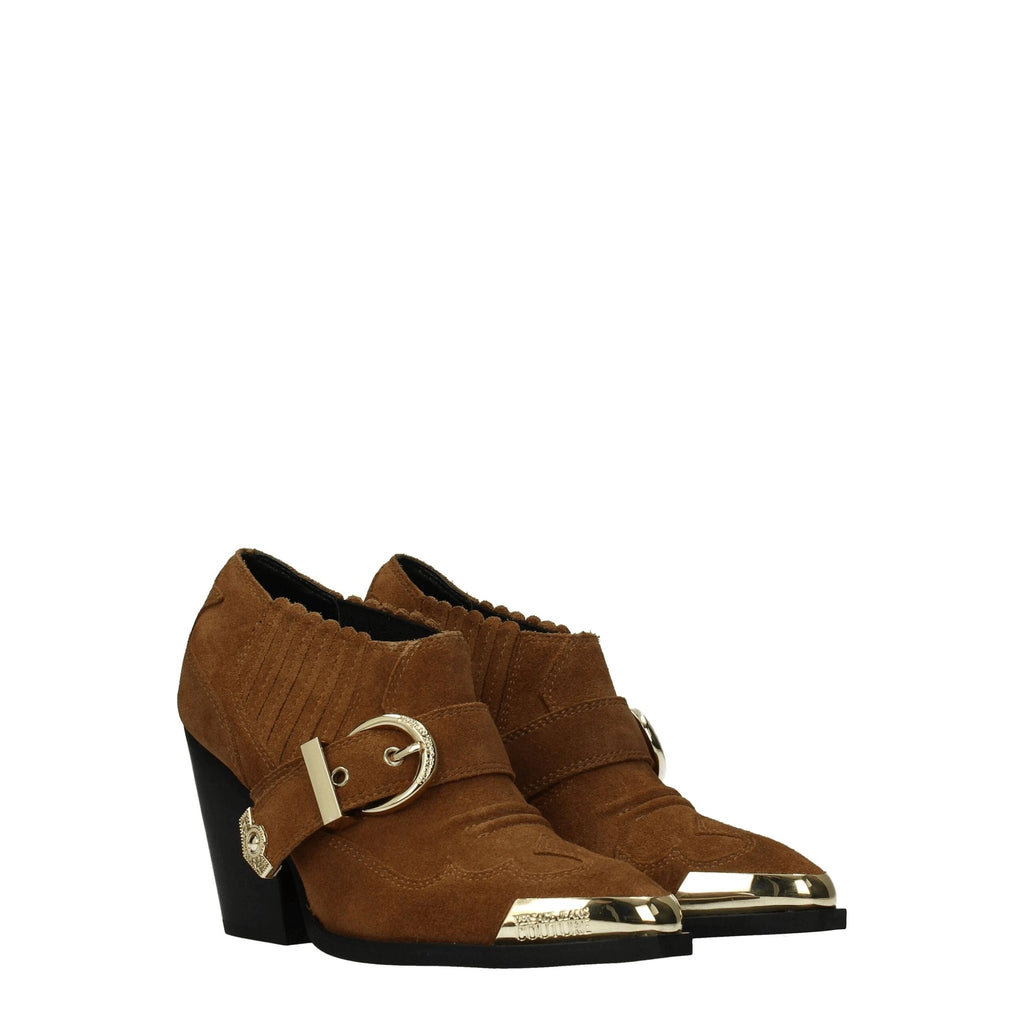Versace Jeans Brown Leather Ankle Boots by Versace Jeans