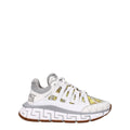 Versace White Leather Athletic Sneakers by Versace