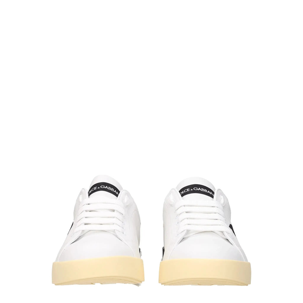 Baskets basses en cuir blanc Dolce &amp; Gabbana