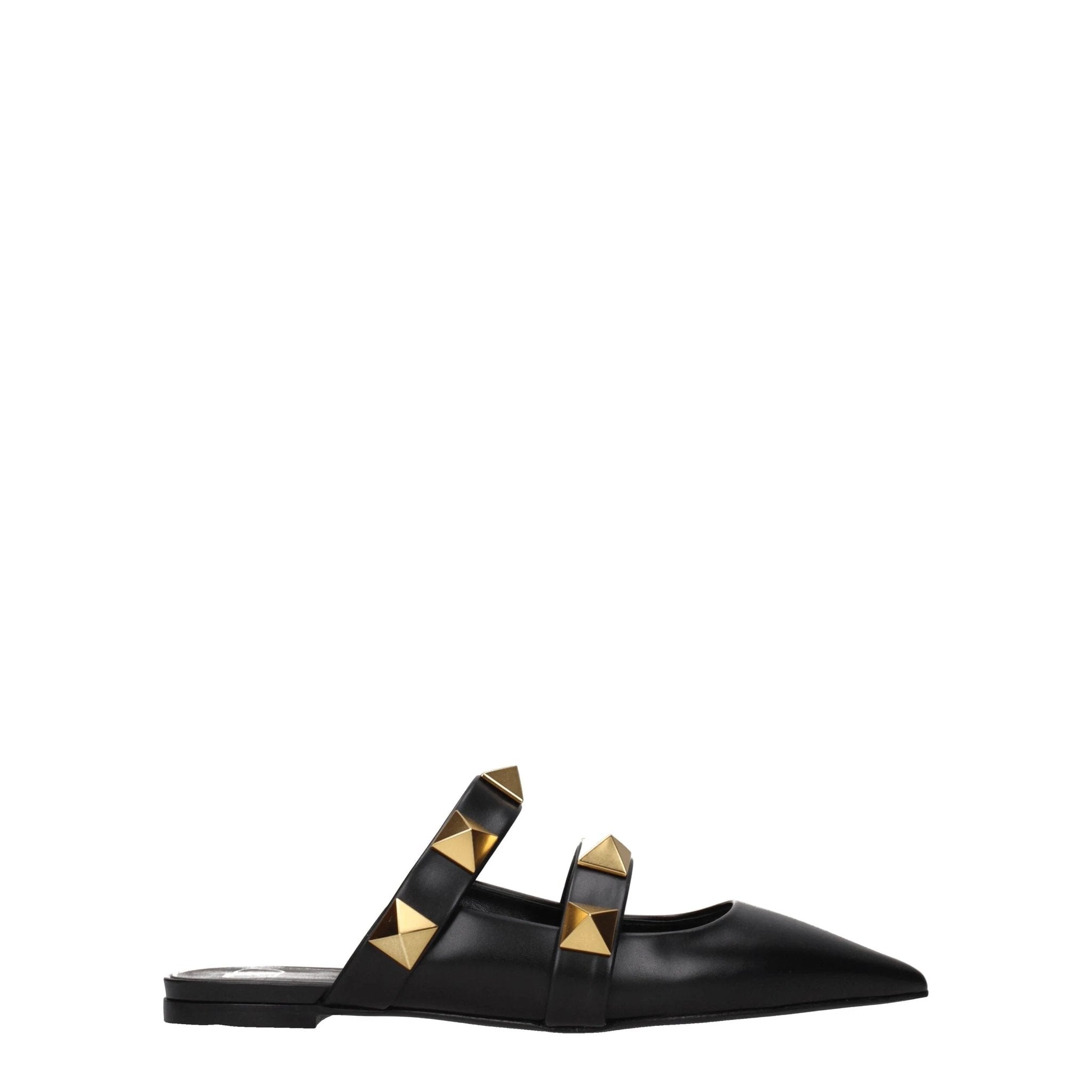 Valentino Garavani Black Leather Mules by Valentino Garavani