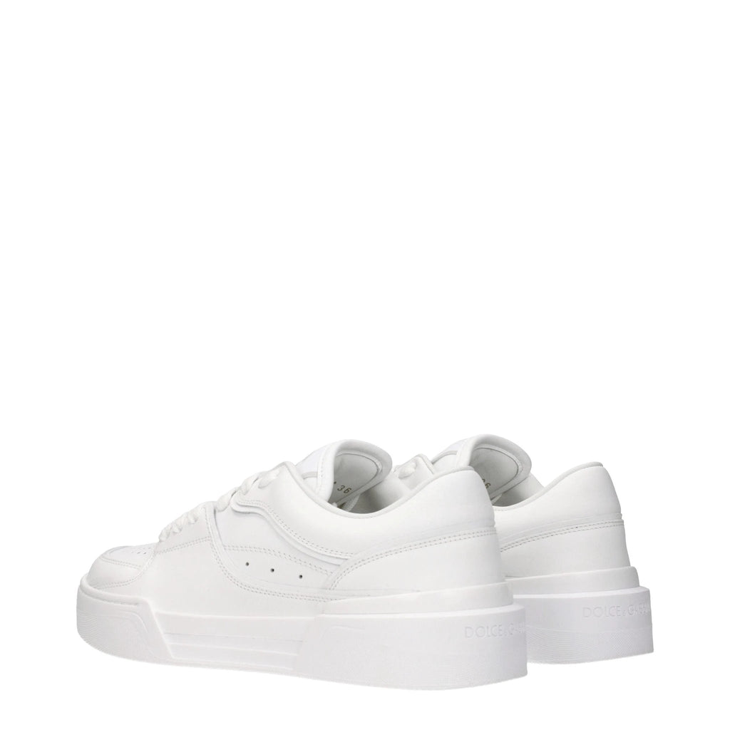 Dolce & Gabbana White Leather Low Top Sneakers by Dolce & Gabbana