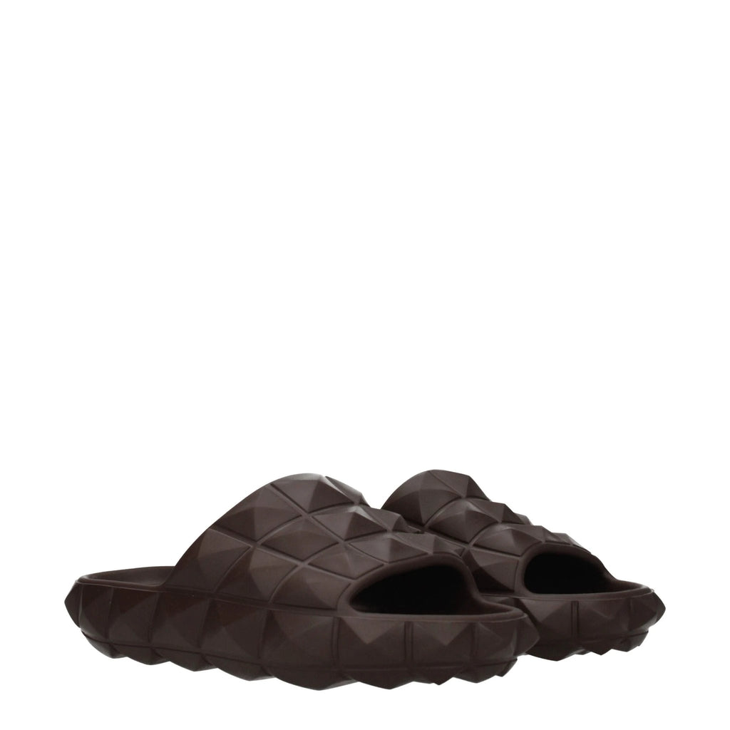 Pantoufles en coton marron Valentino Garavani