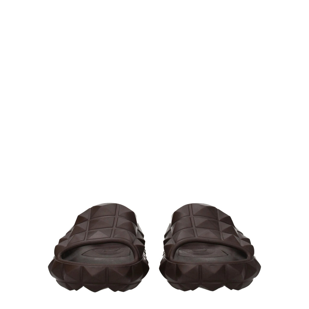 Pantoufles en coton marron Valentino Garavani