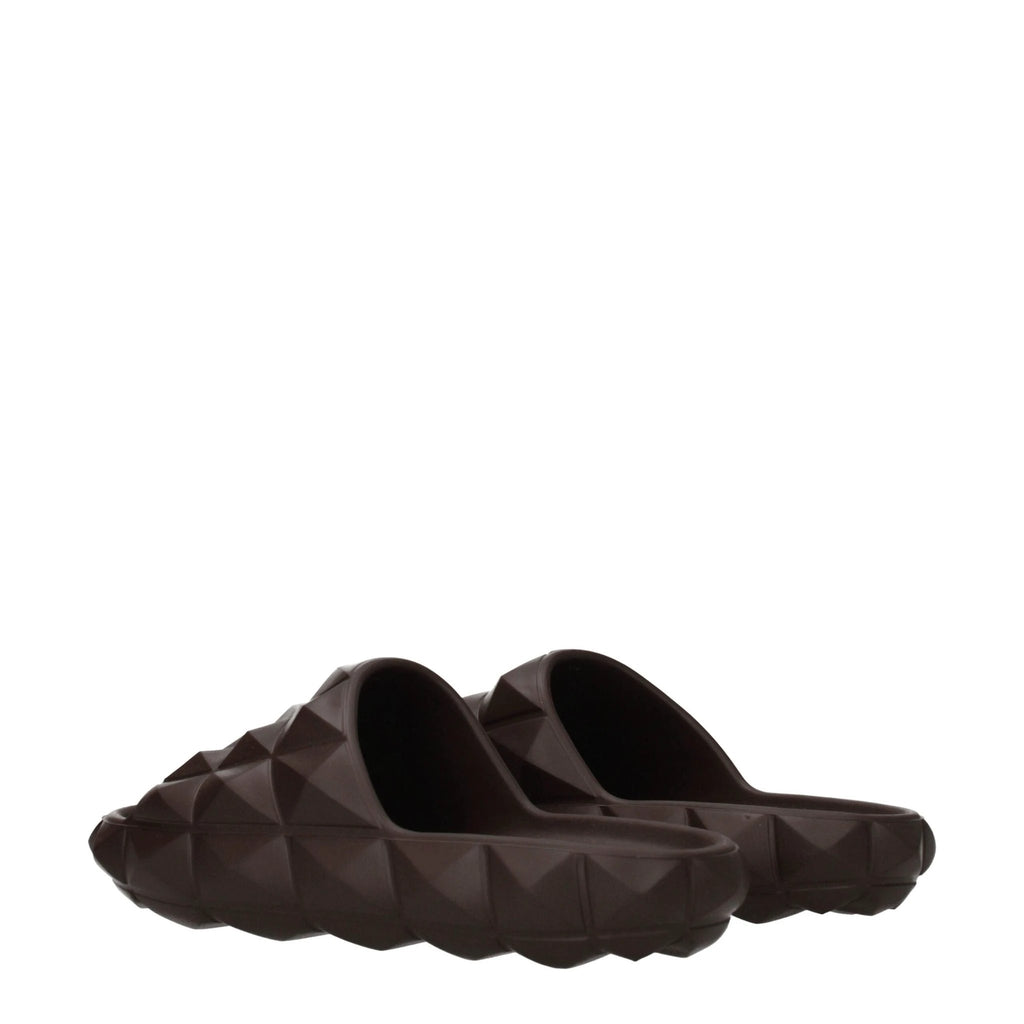 Pantoufles en coton marron Valentino Garavani