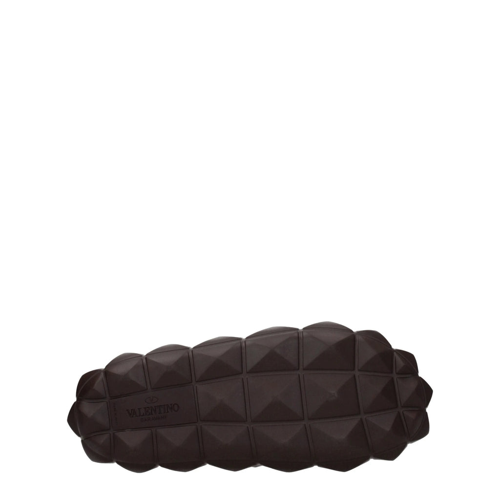 Pantoufles en coton marron Valentino Garavani