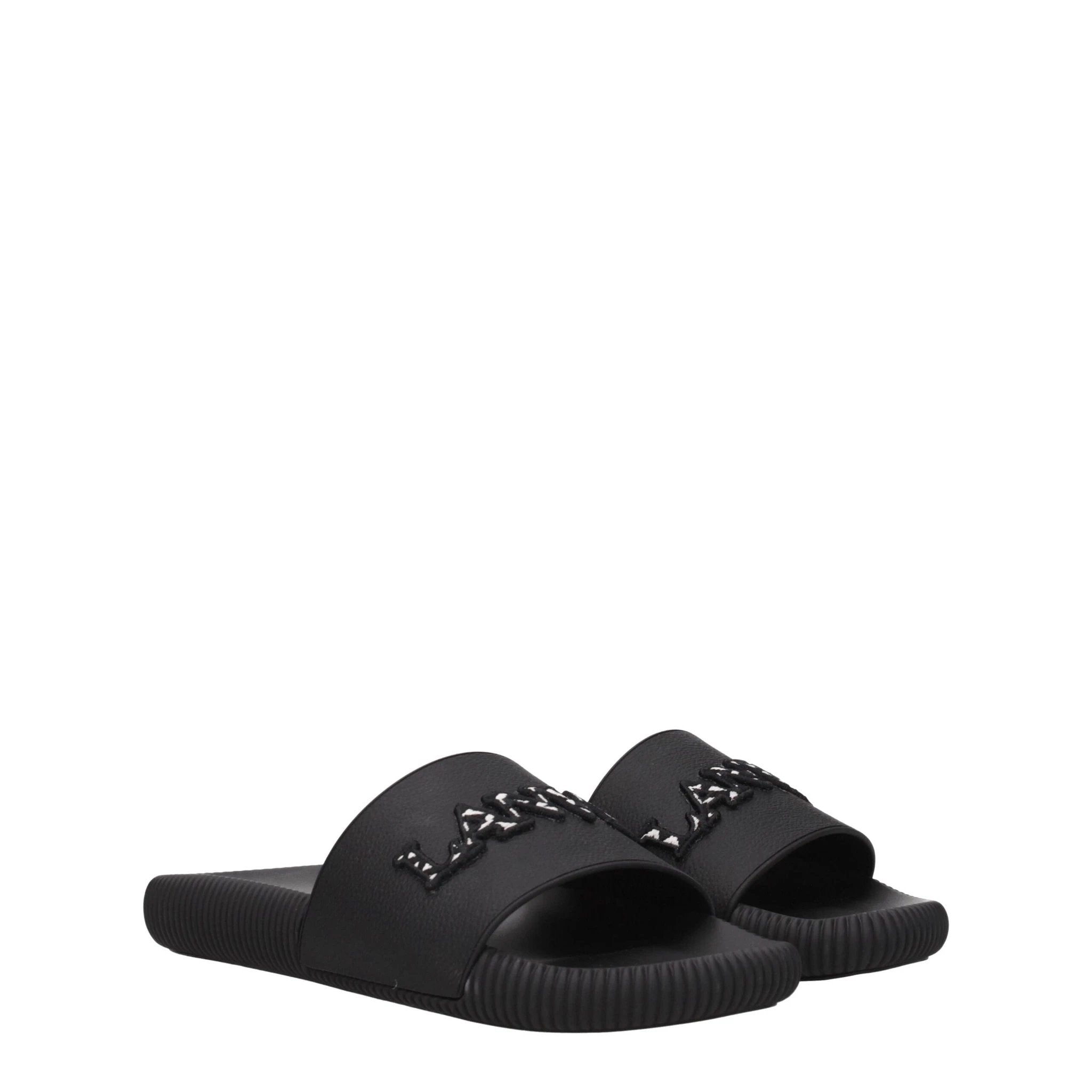 Pantoufles Lanvin en coton noir