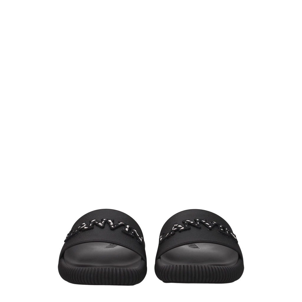 Pantoufles Lanvin en coton noir
