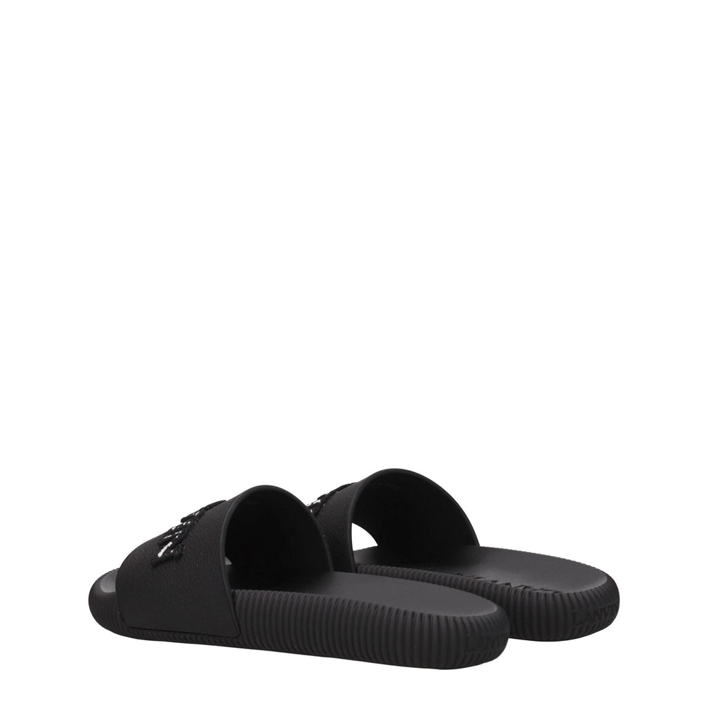 Pantoufles Lanvin en coton noir