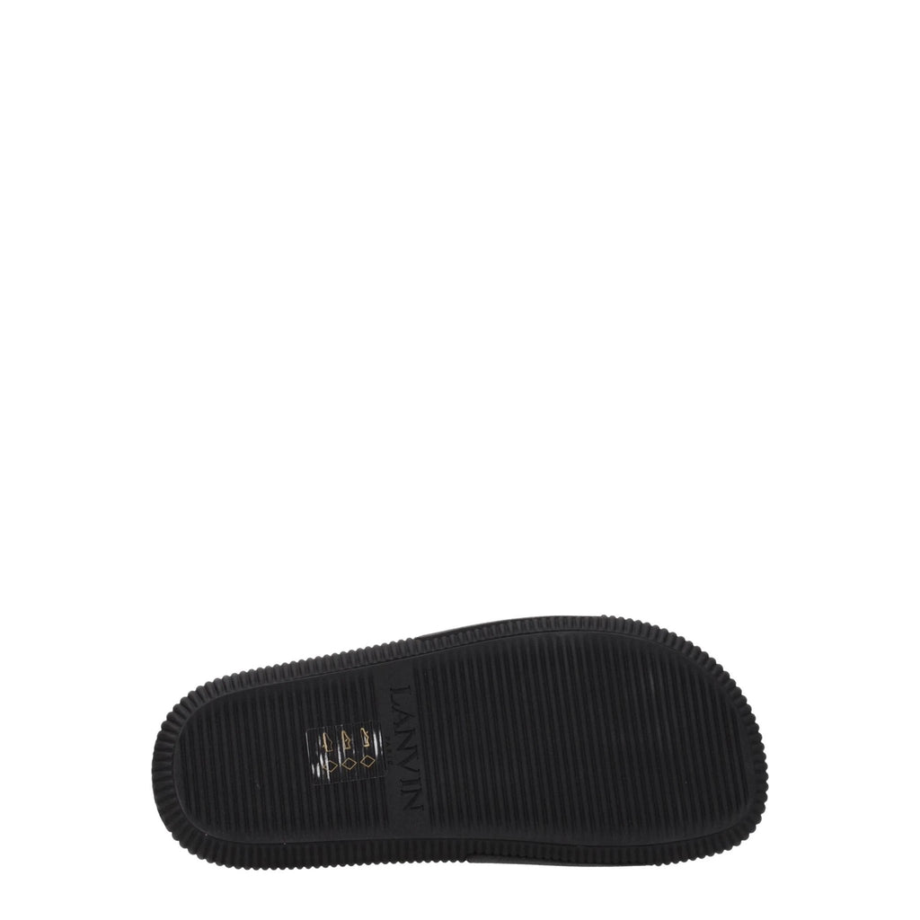 Pantoufles Lanvin en coton noir