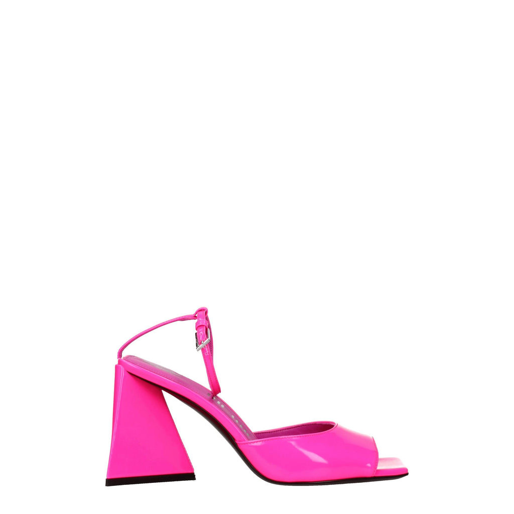 Sandales à talons aiguilles en cuir rose Attico