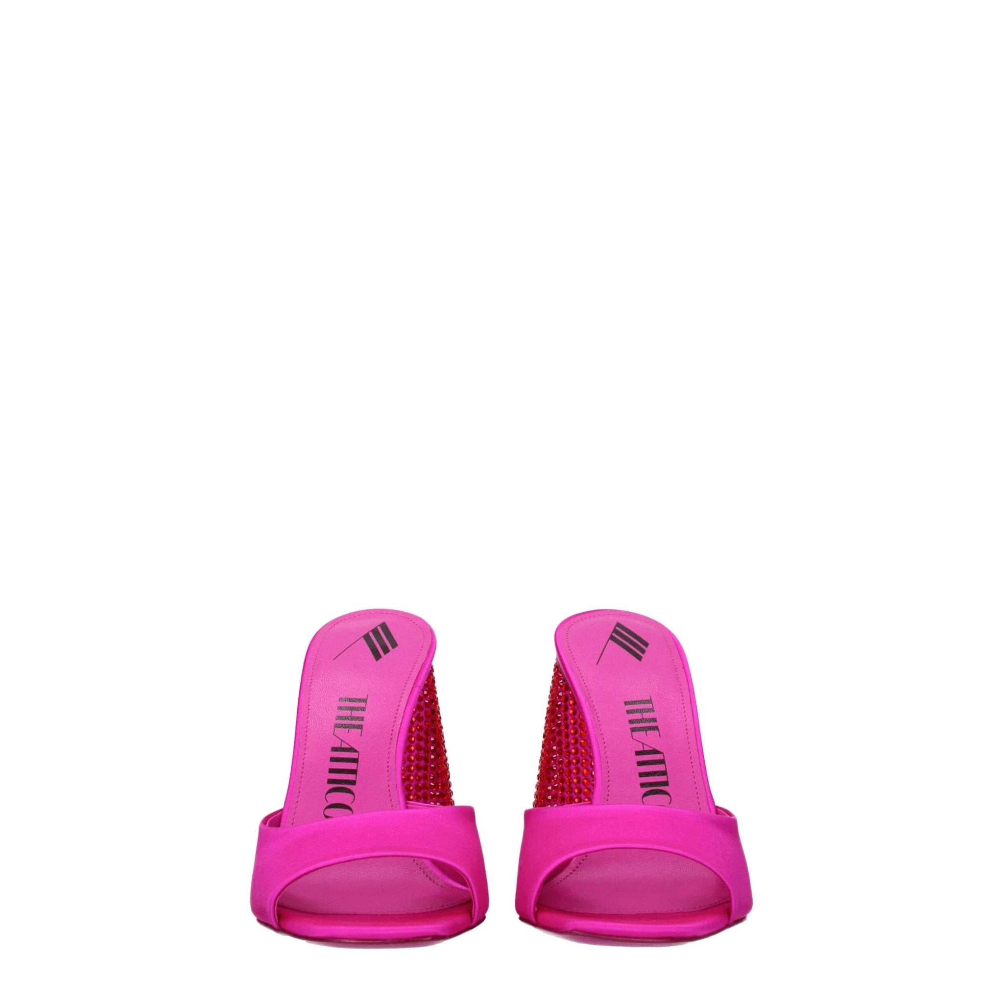 The Attico Pink Satin Platform Sandals