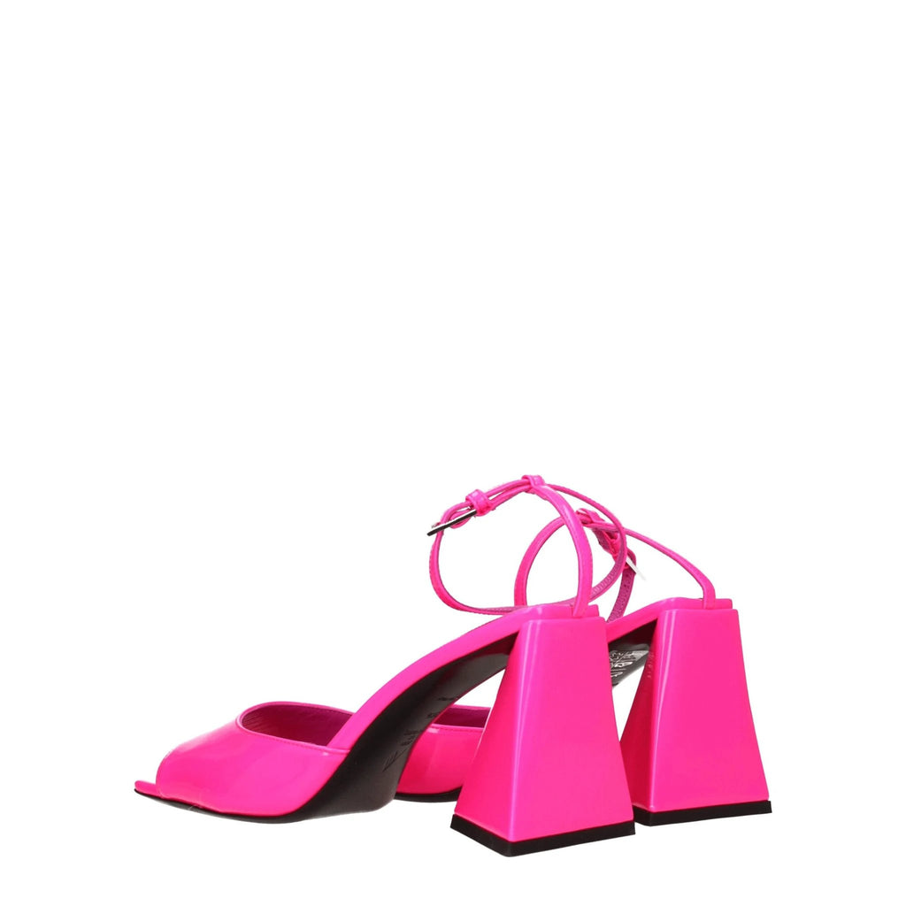 Sandales à talons aiguilles en cuir rose Attico