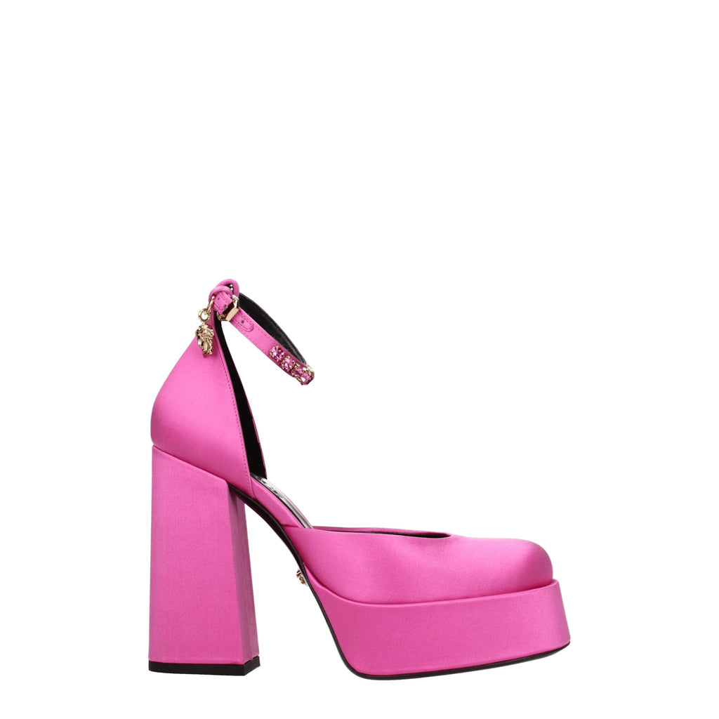 Escarpins à plateforme Versace en satin rose