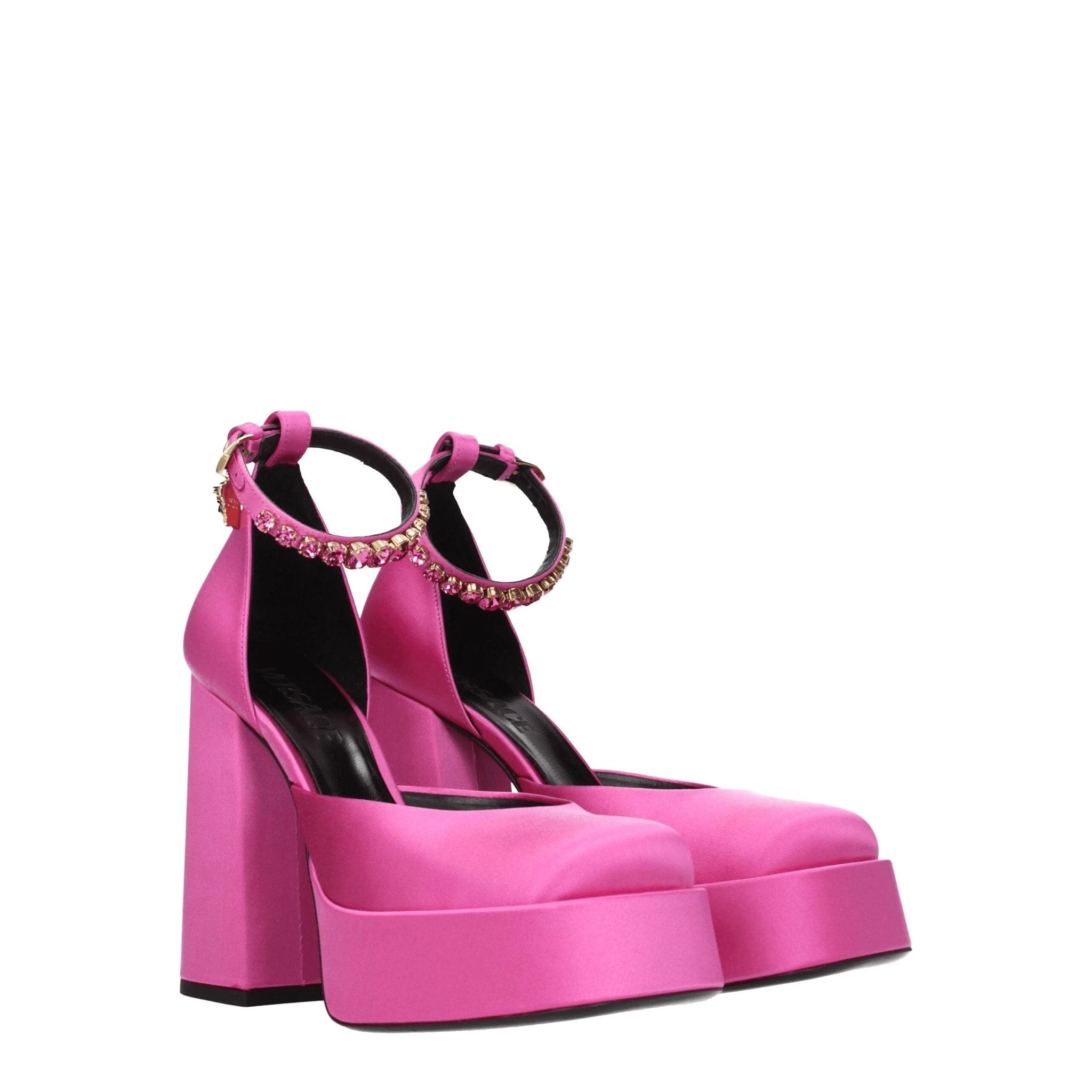 Escarpins à plateforme Versace en satin rose