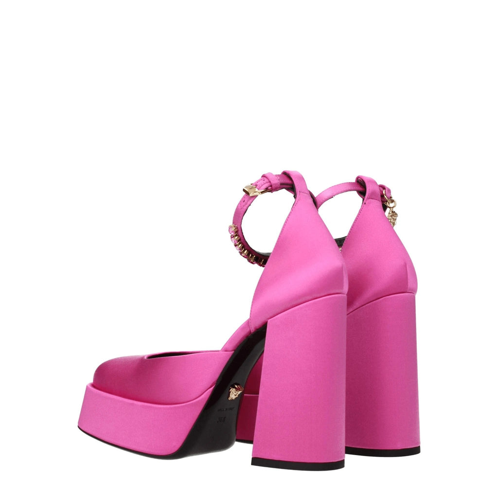 Escarpins à plateforme Versace en satin rose