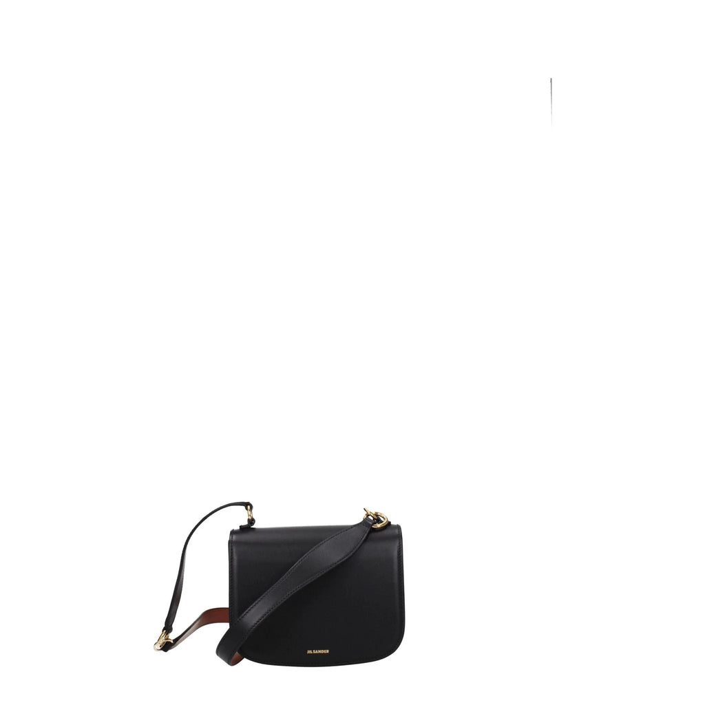 Sac à main en cuir noir Jil Sander