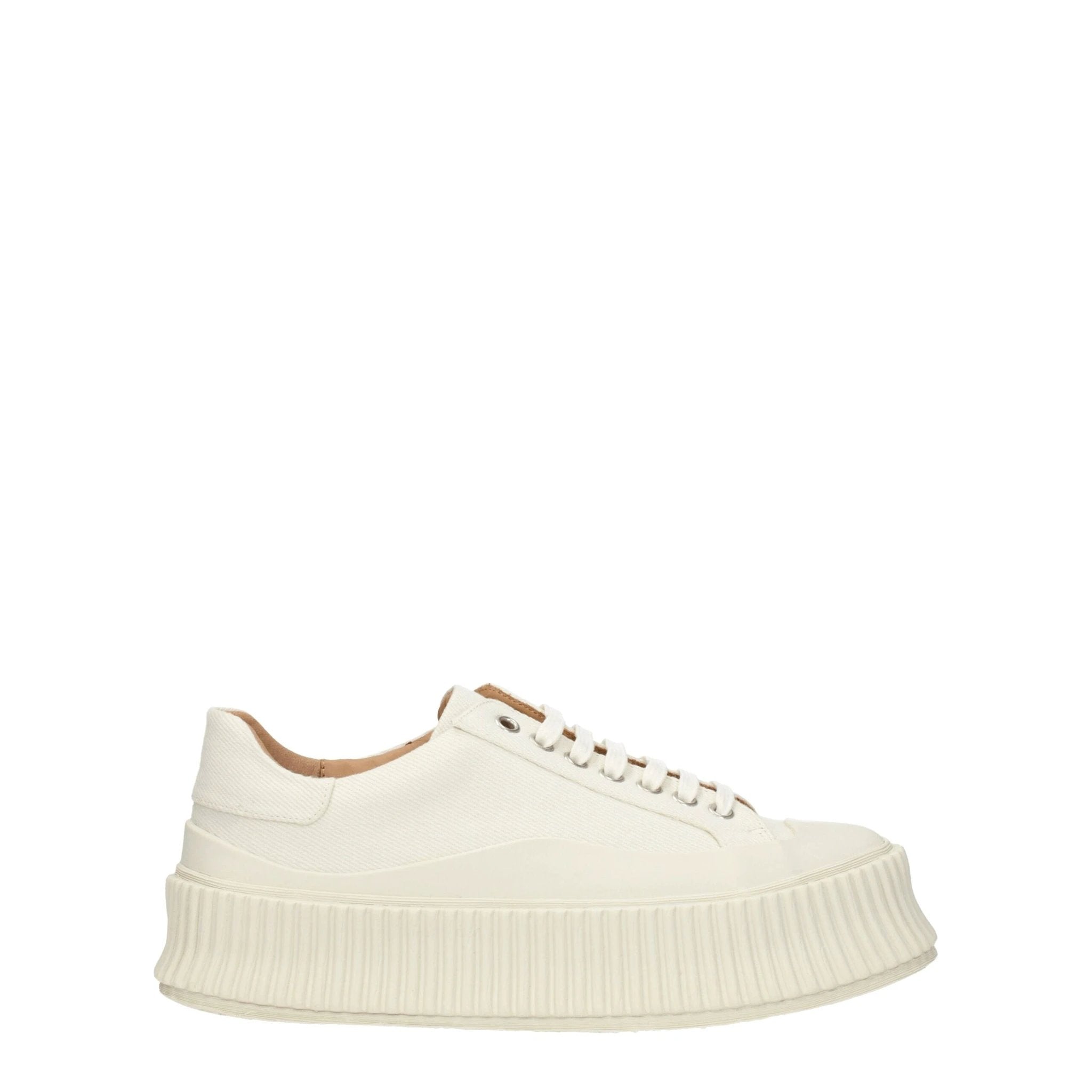 Baskets à plateforme en tissu blanc Jil Sander