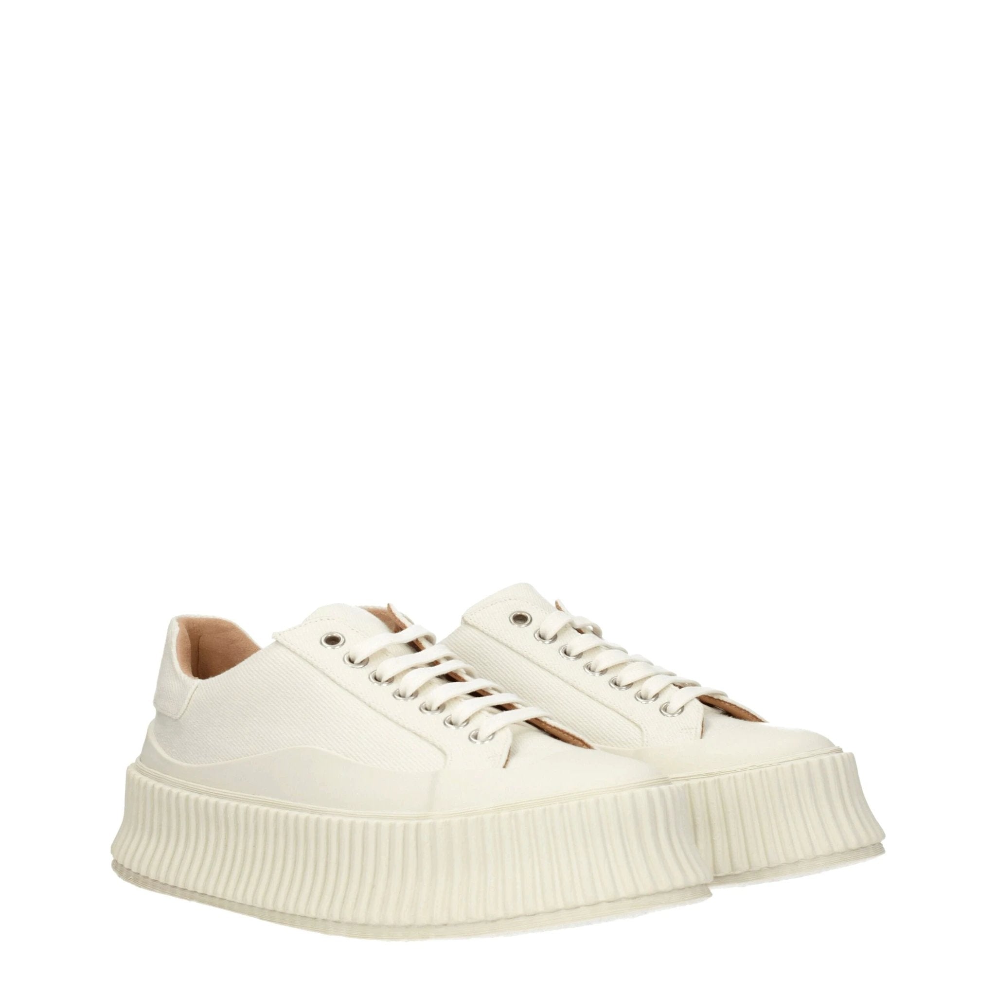 Baskets à plateforme en tissu blanc Jil Sander