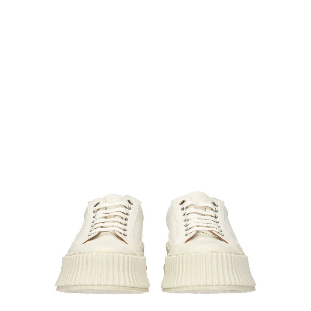 Baskets à plateforme en tissu blanc Jil Sander
