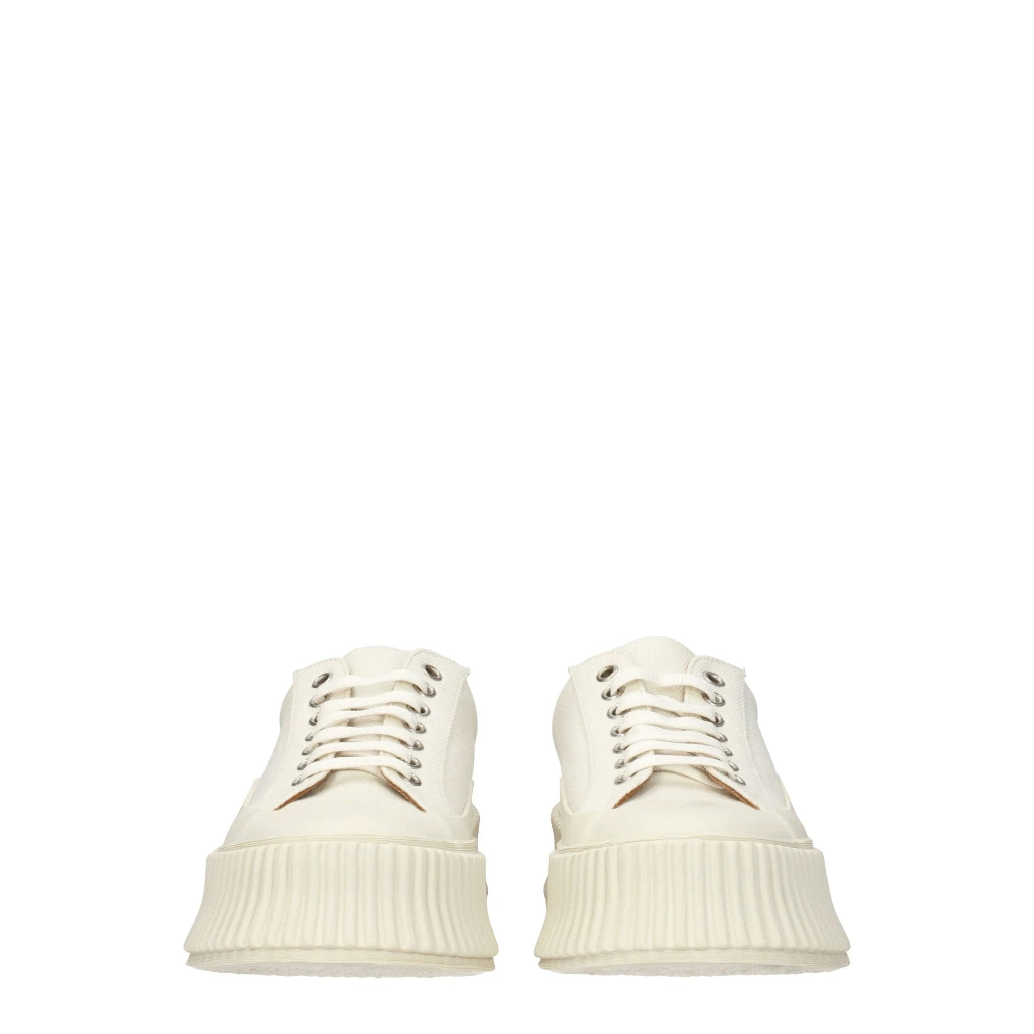 Baskets à plateforme en tissu blanc Jil Sander