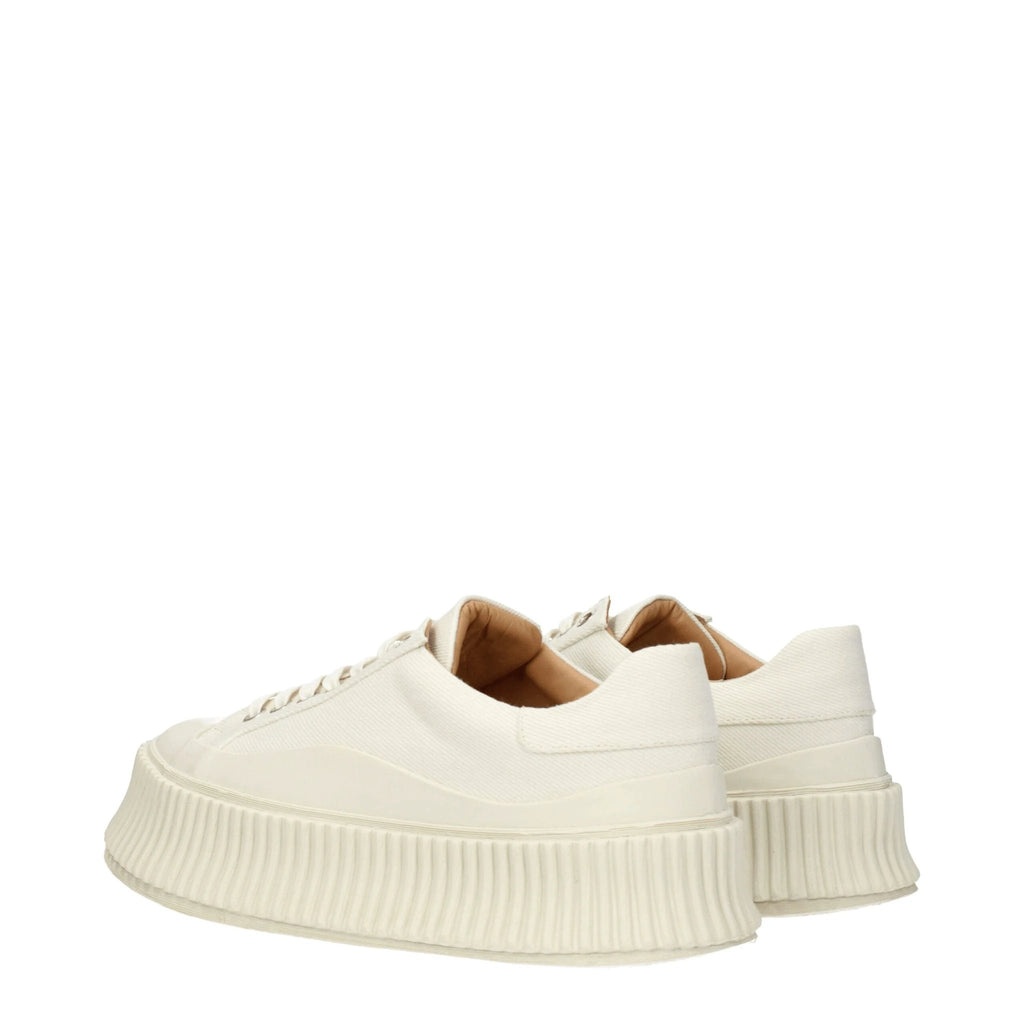 Baskets à plateforme en tissu blanc Jil Sander