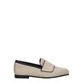 Max Mara Beige Fabric Slip-On Loafers by Max Mara