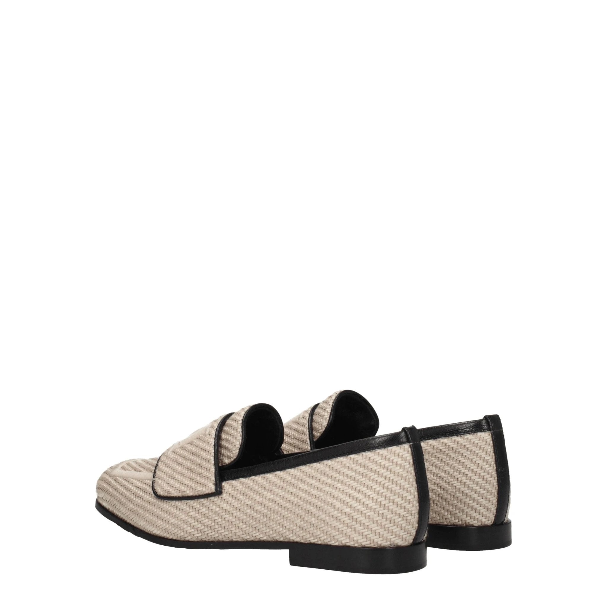 Max Mara Beige Fabric Slip-On Loafers by Max Mara