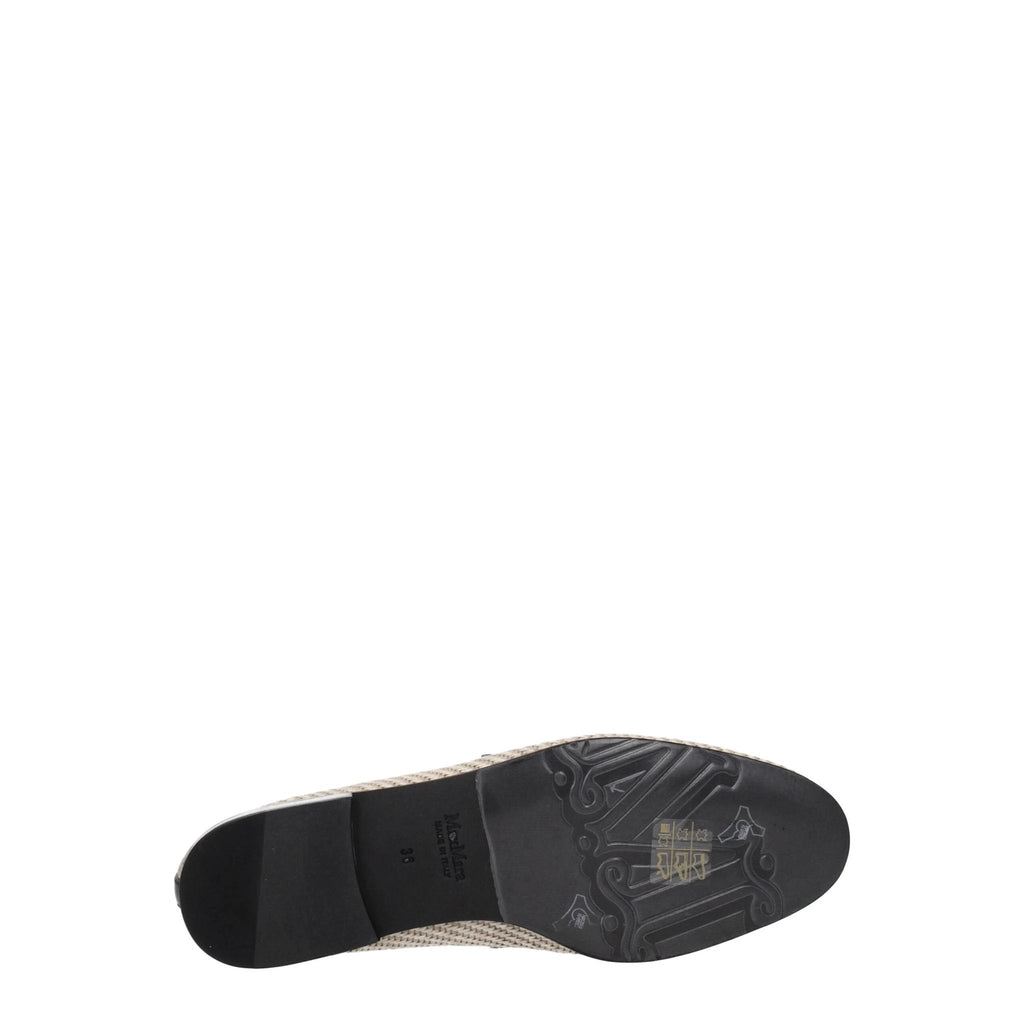 Max Mara Beige Fabric Slip-On Loafers by Max Mara