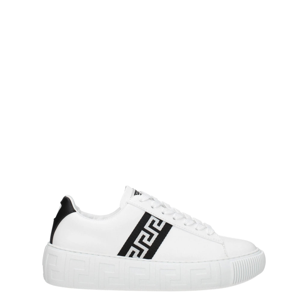 Baskets basses Versace en cuir blanc