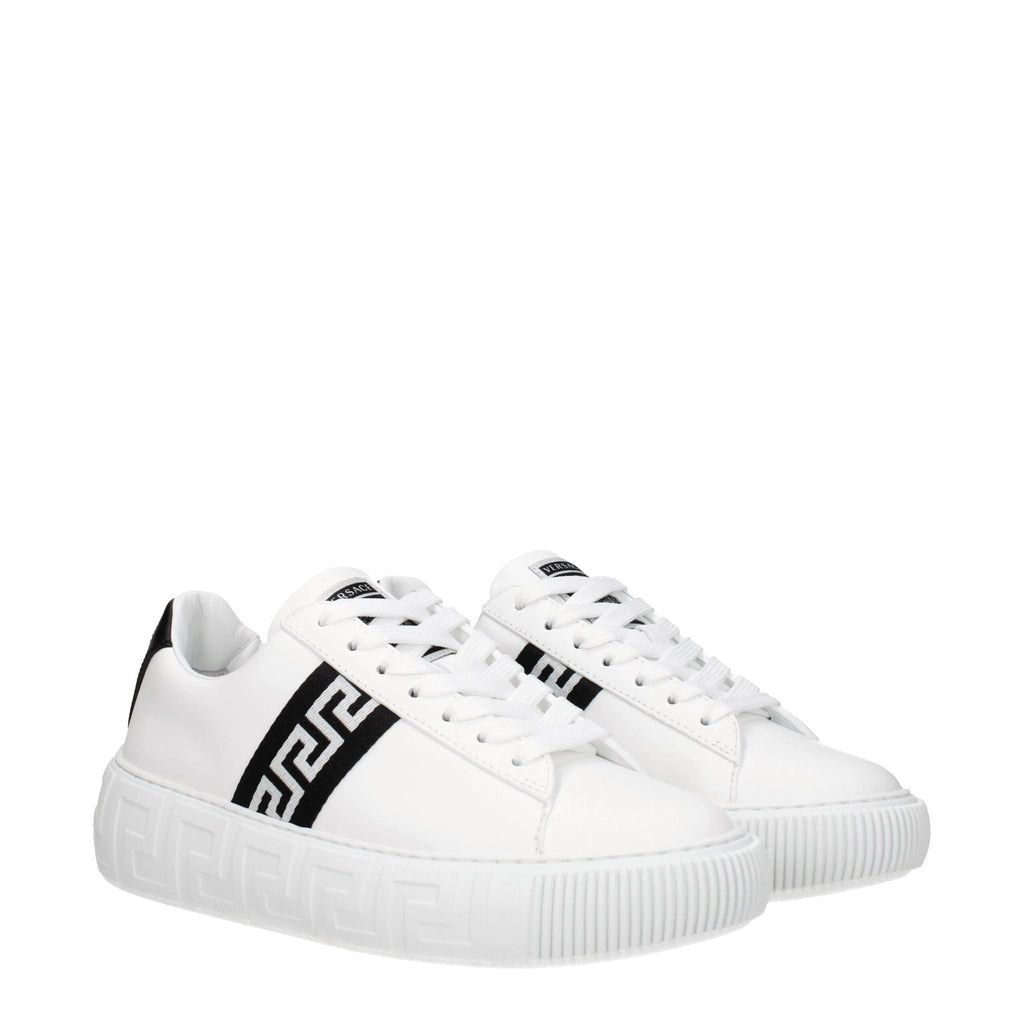Baskets basses Versace en cuir blanc