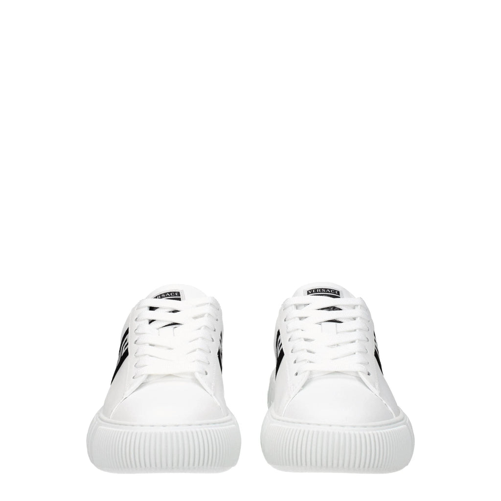 Baskets basses Versace en cuir blanc