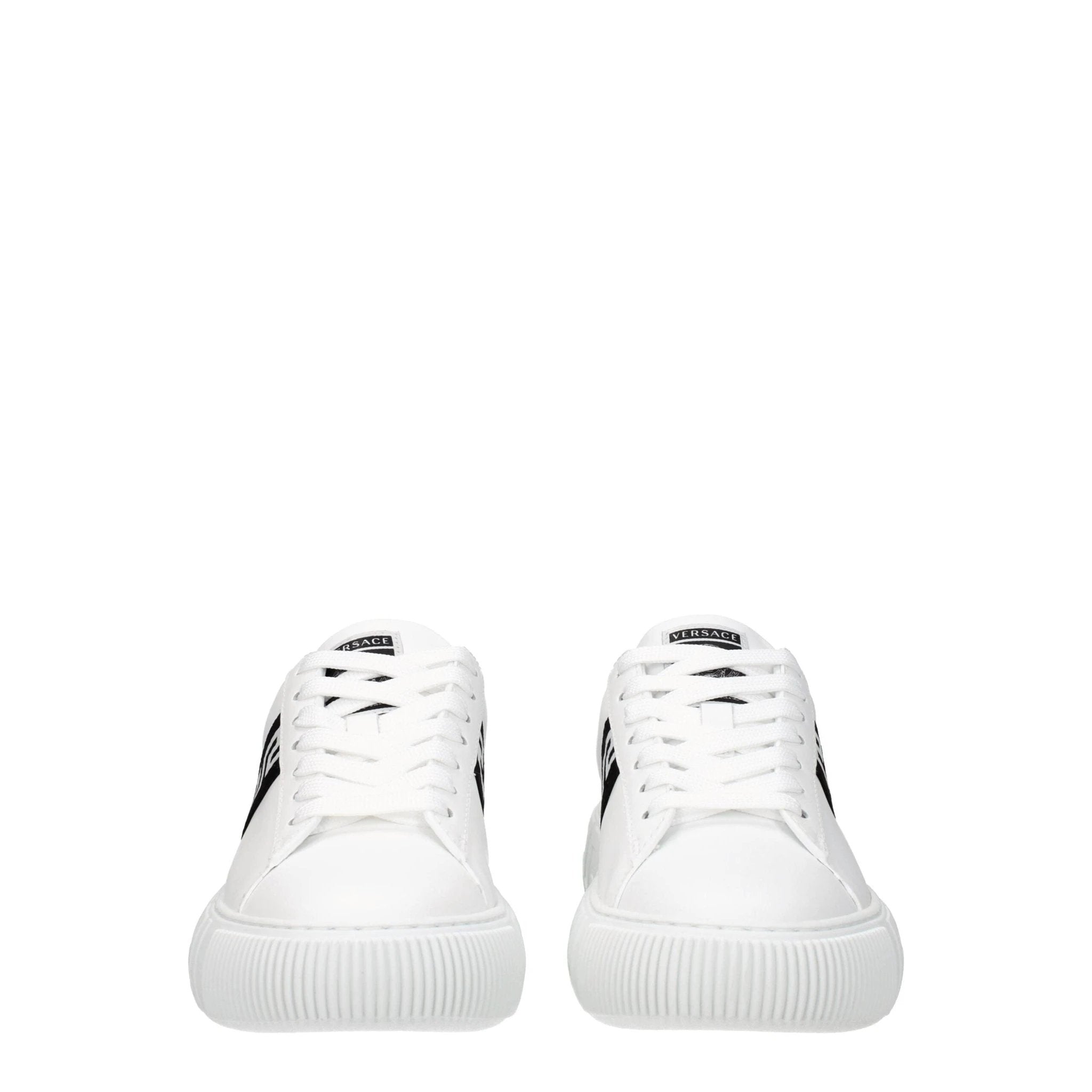 Baskets basses Versace en cuir blanc
