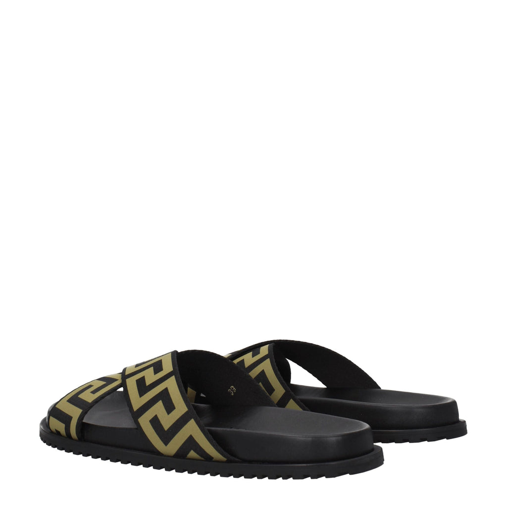 Pantoufles Versace en tissu noir
