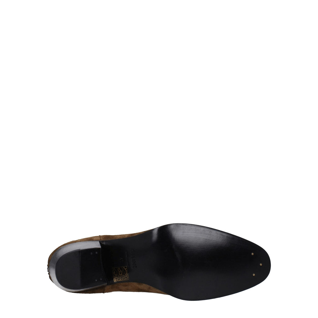 Bottines Celine en cuir marron
