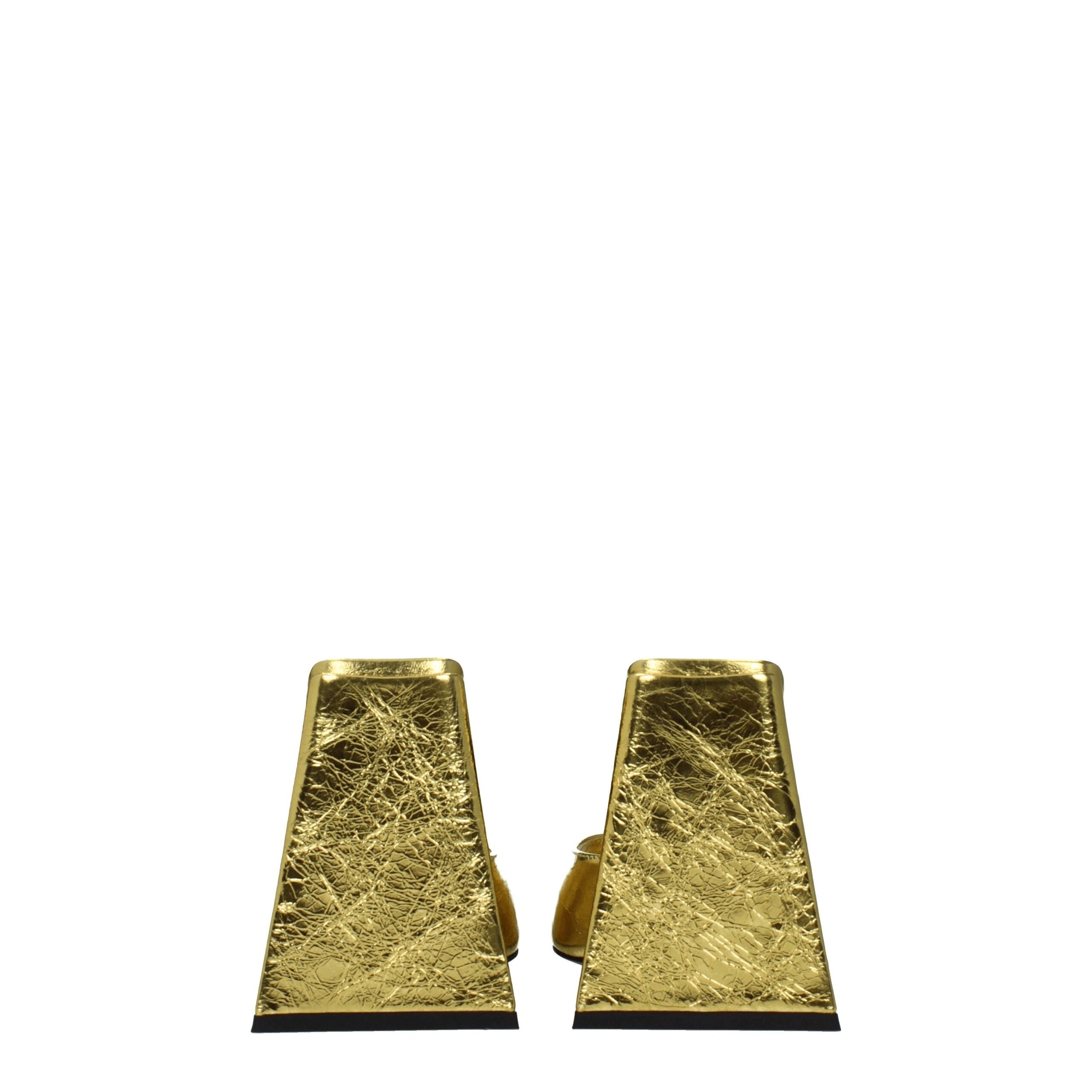 Sandales à plateforme en cuir doré Attico