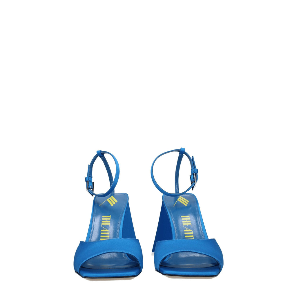 Sandales à talons aiguilles en satin bleu Attico