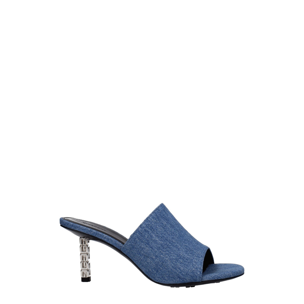 Sandales à plateforme en tissu bleu Givenchy