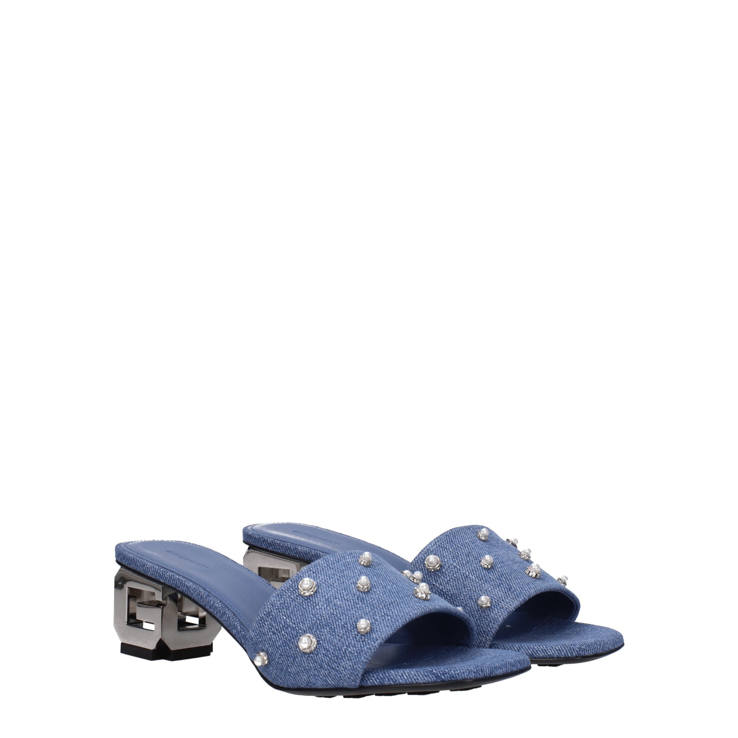 Sandales plates Givenchy en tissu bleu