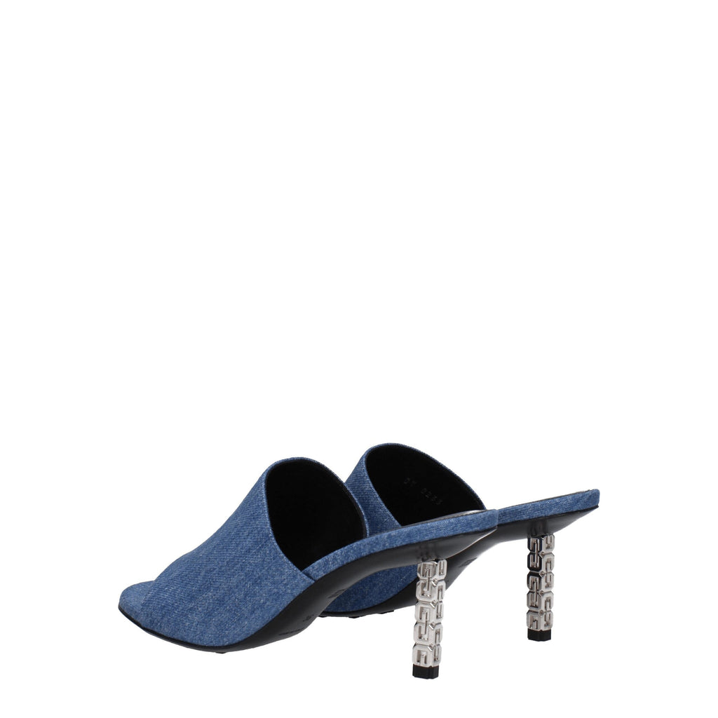 Sandales à plateforme en tissu bleu Givenchy