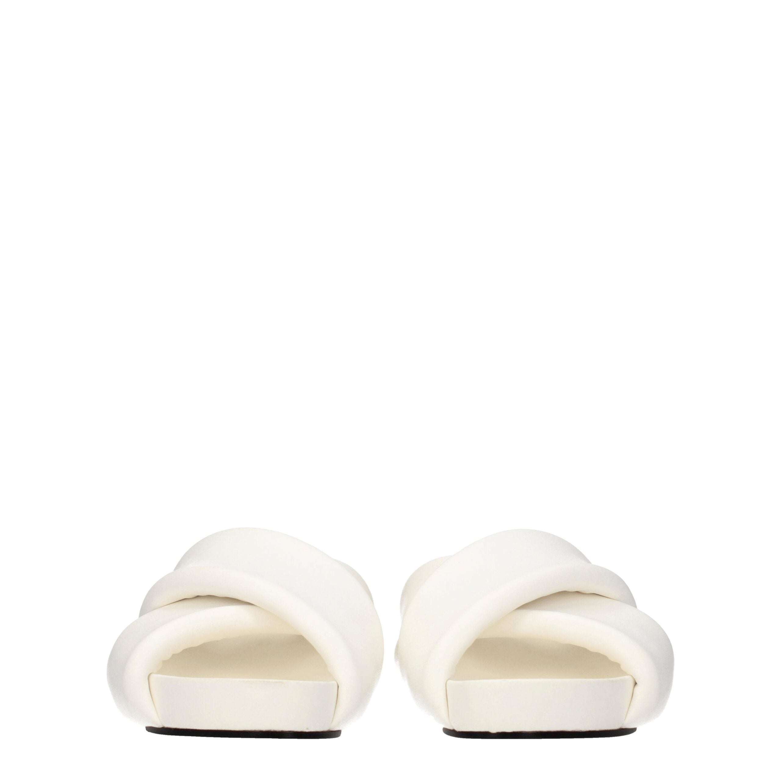 Pantoufles en cuir blanc Jil Sander