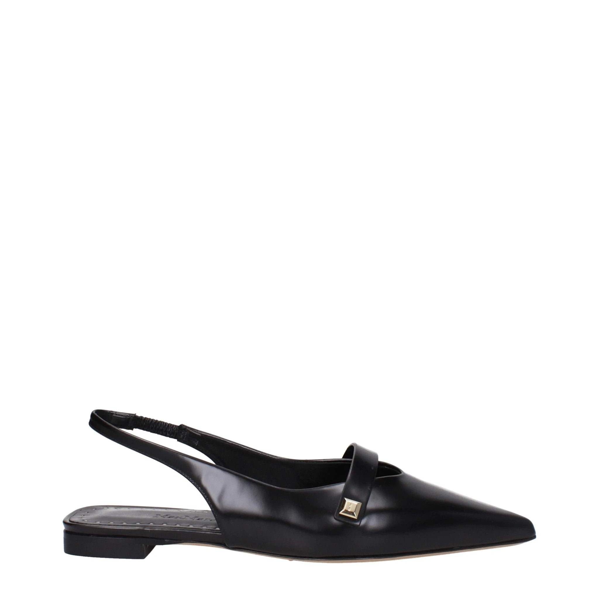 Ballerines en cuir noir Max Mara