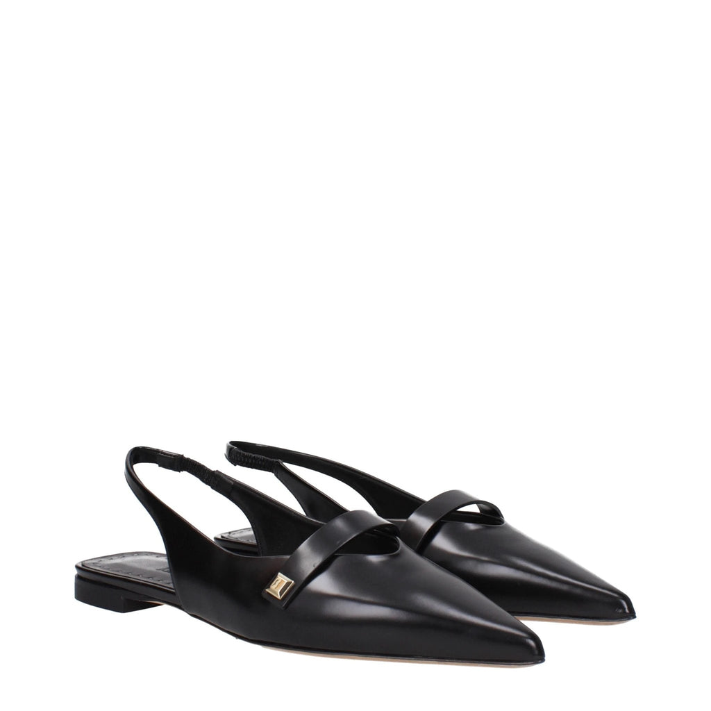 Ballerines en cuir noir Max Mara