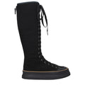 Bottes Max Mara en tissu noir à lacets