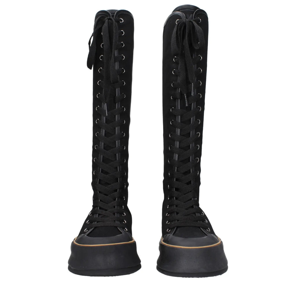 Bottes Max Mara en tissu noir à lacets