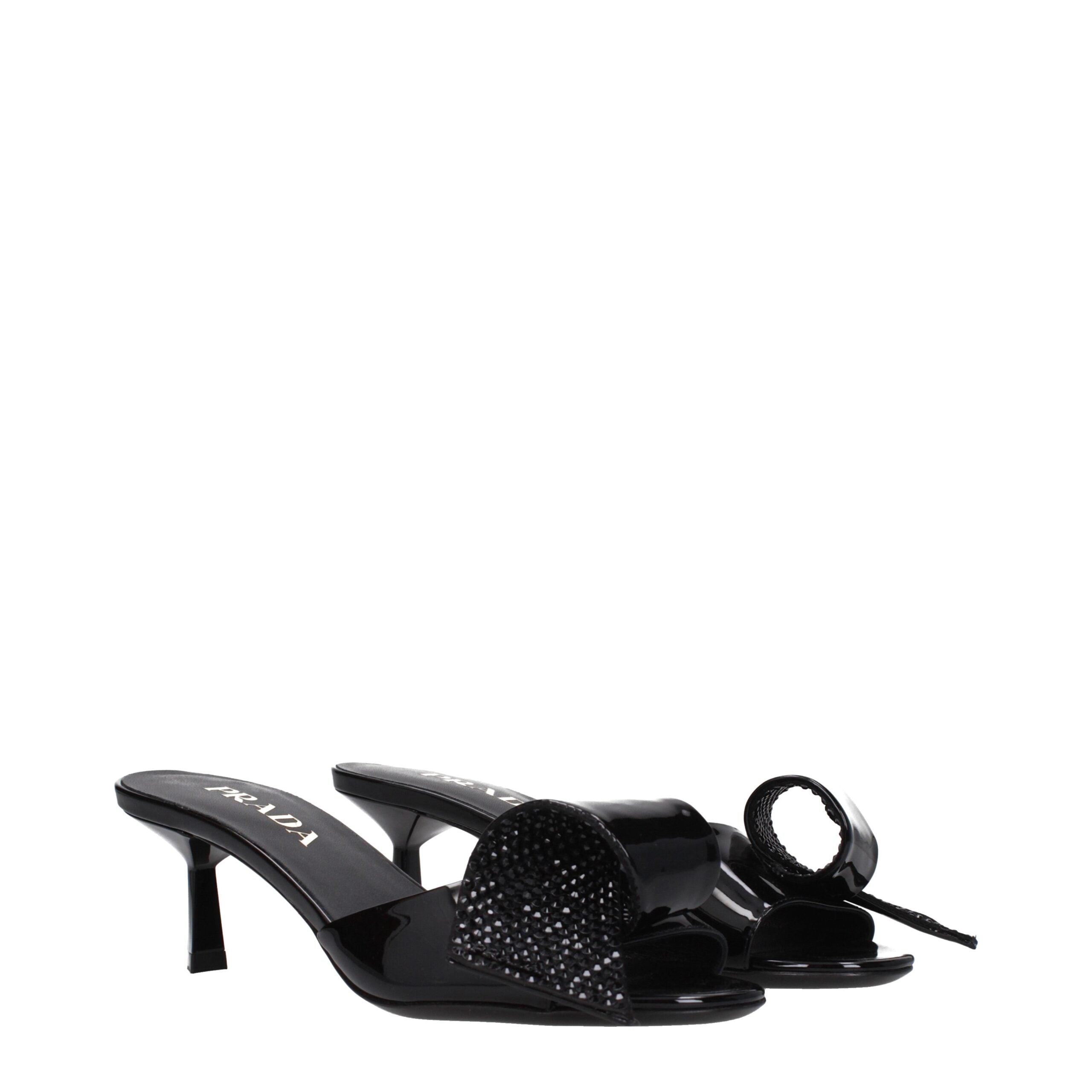 Sandales Prada en cuir noir