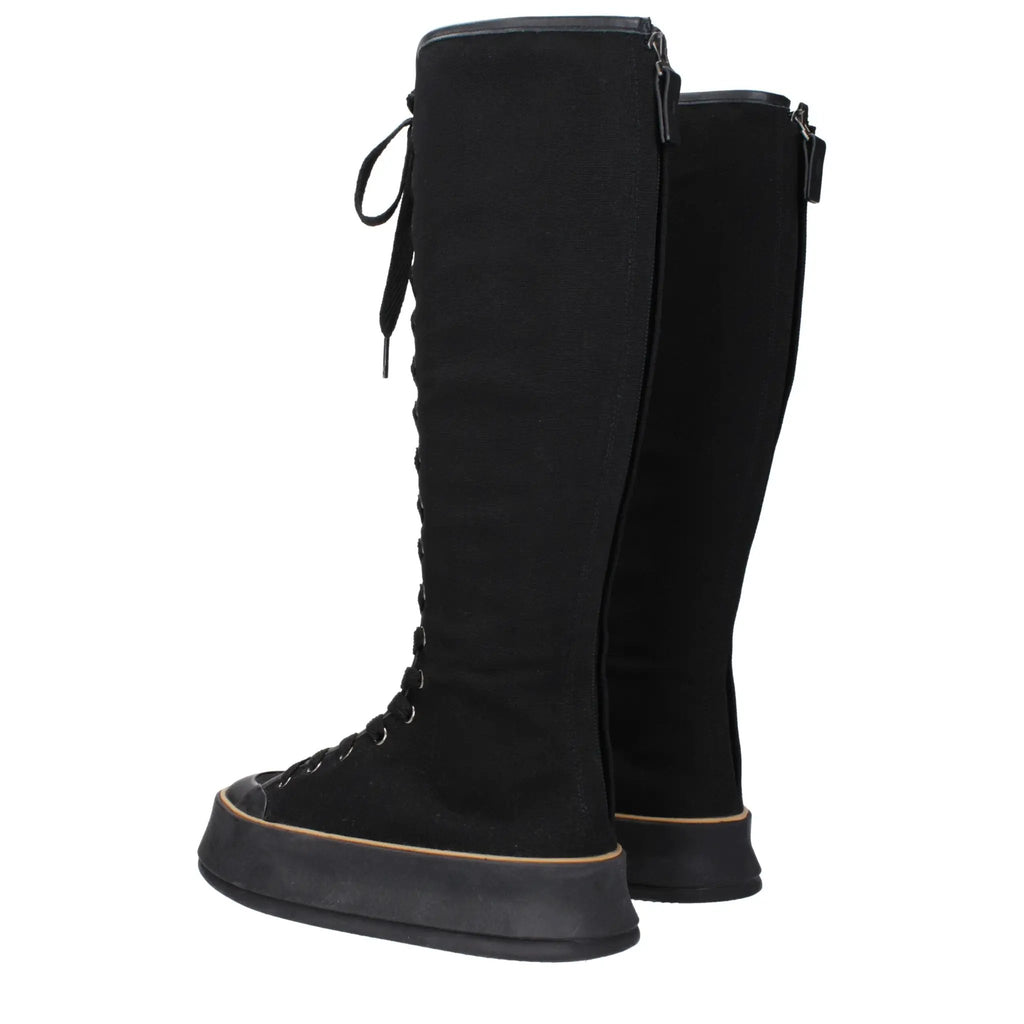 Bottes Max Mara en tissu noir à lacets