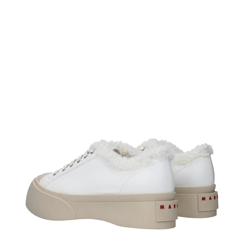 Marni White Leather Low Top Sneakers
