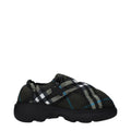 Burberry Green Fabric Slip-On Loafers